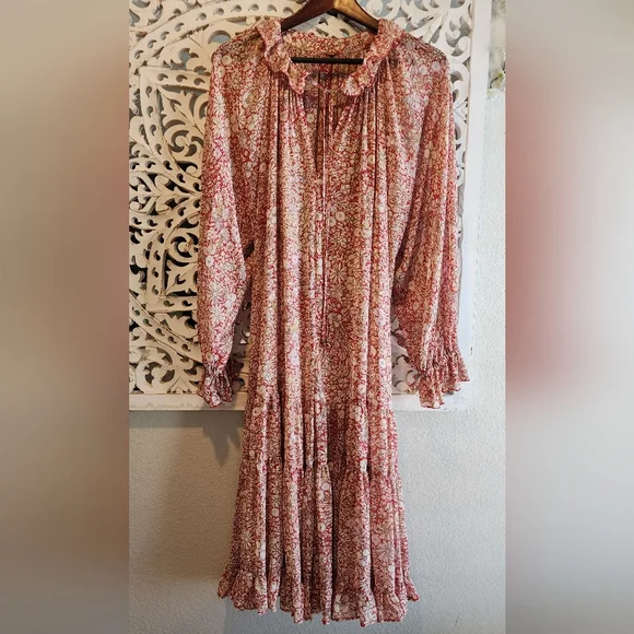 Free People Feeling Groovy Maxi Dress Red Combo M - Picture 15 of 15